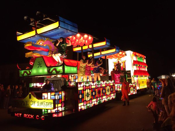 Illuminated float at Frome carnival