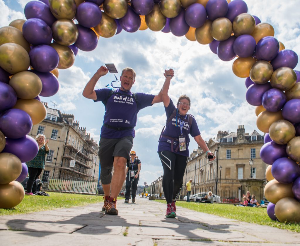 Two walkers completing Walk of Life charity walk