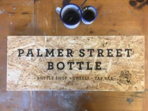 Palmer Street Bottle sign