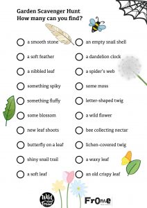 Garden Scavenger Hunt list as image