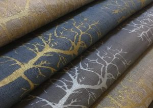 Tree design printed on linen