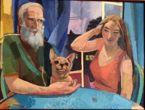 Painting: couple with dog