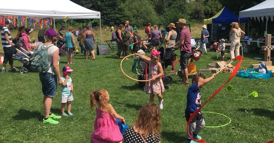 Children playing at Frome Festival event 2019