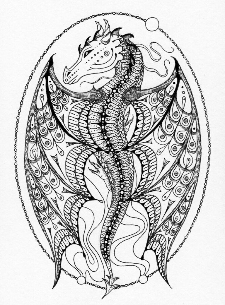 Dragon Drawing by Sue Willis