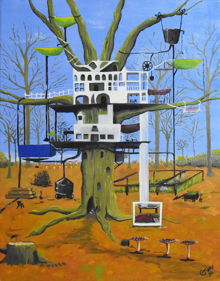 Painting "The Treemendous House" by Caroline Walsh-Waring