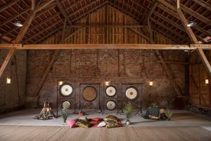 Mells Tithe barn interior