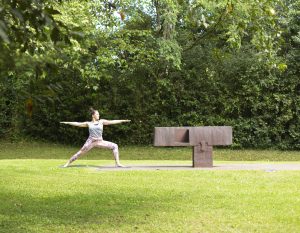 Lady in doing Pilates