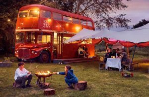 Red bus bistro at Nesta camping