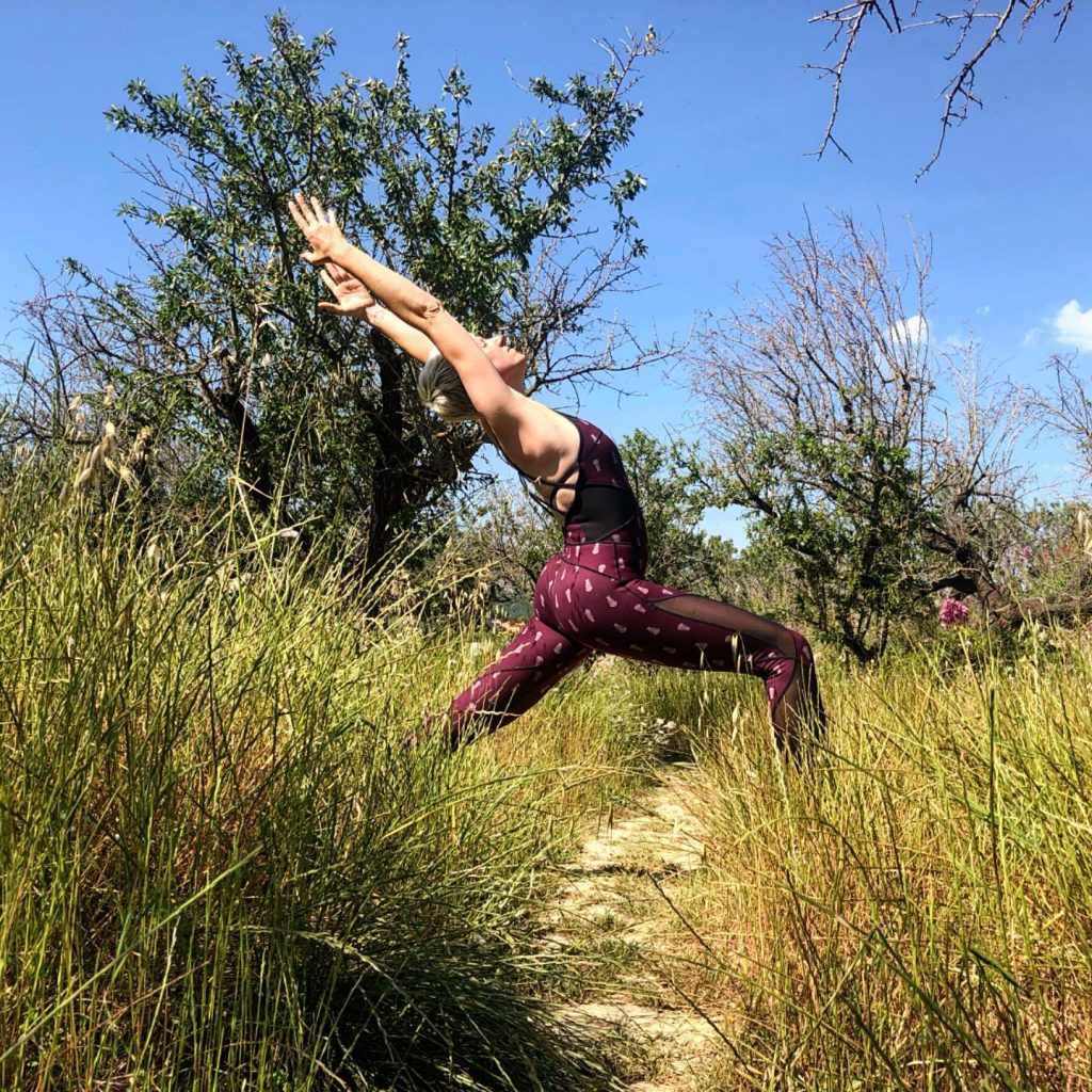 Woman doing yoga outside