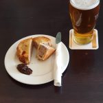 Pint of beer and a pork pie