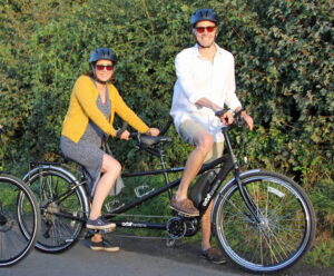 Couple on a tandem ebike