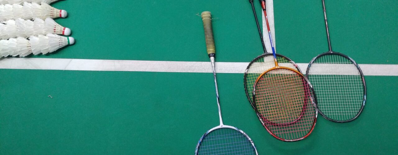 Badminton racket and shuttlecocks