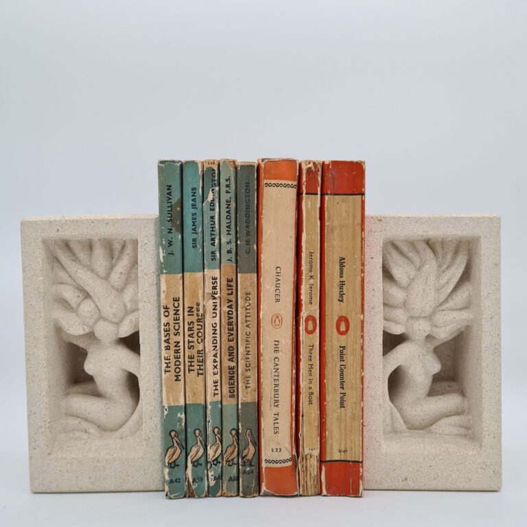 Carved book ends by Sun in the Stone