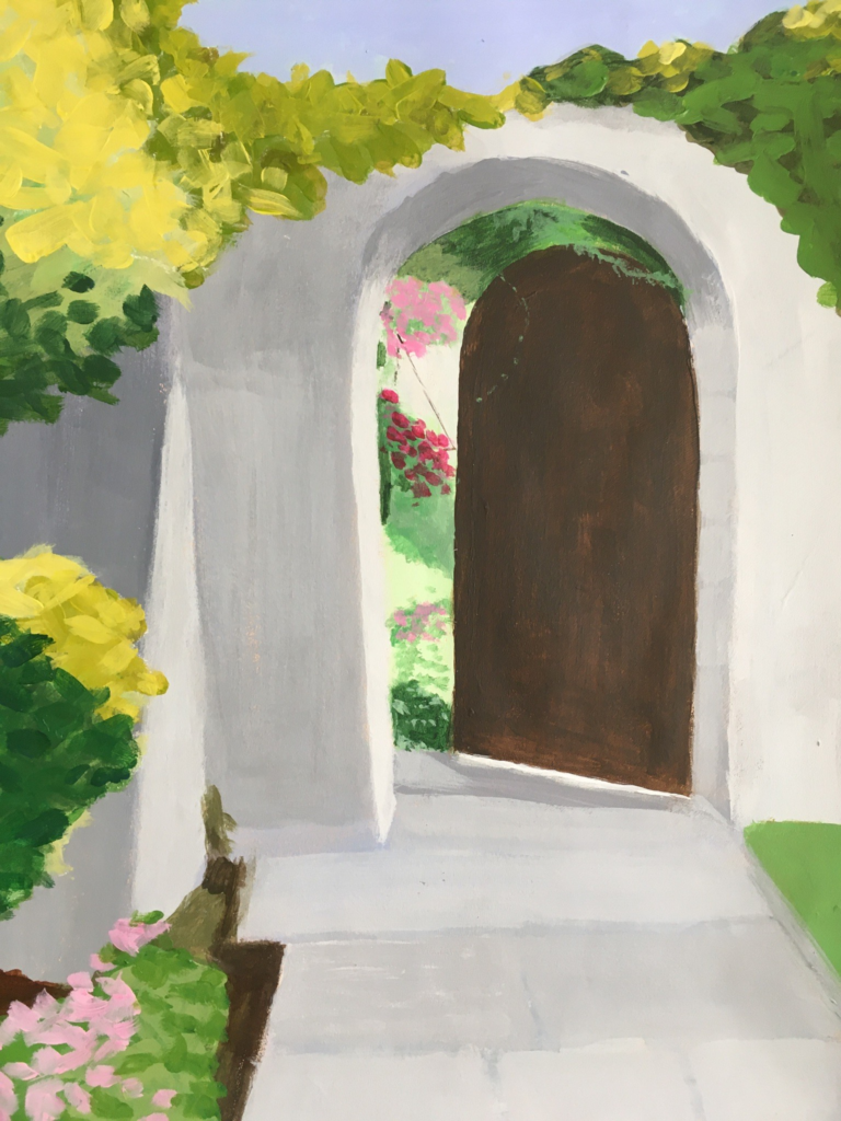 Caroline Williams painting - garden doorway