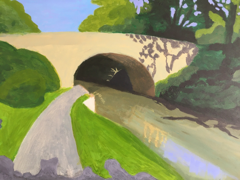 Caroline Williams painting - bridge over waterway
