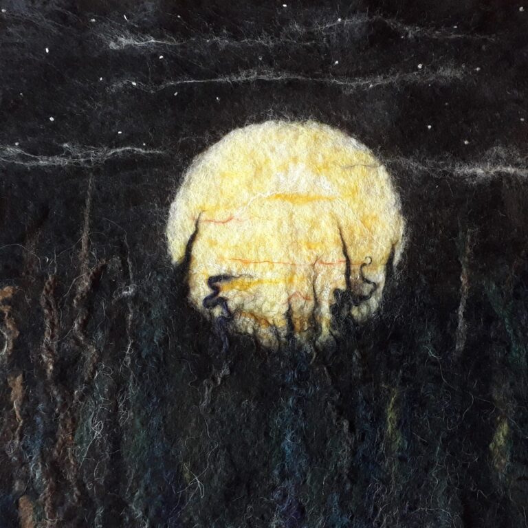 Felt moonscape by Bessie Bidder