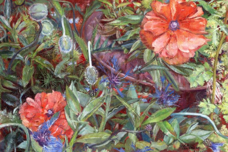 Painting 'Old School House Poppies' by Kate Cochrane