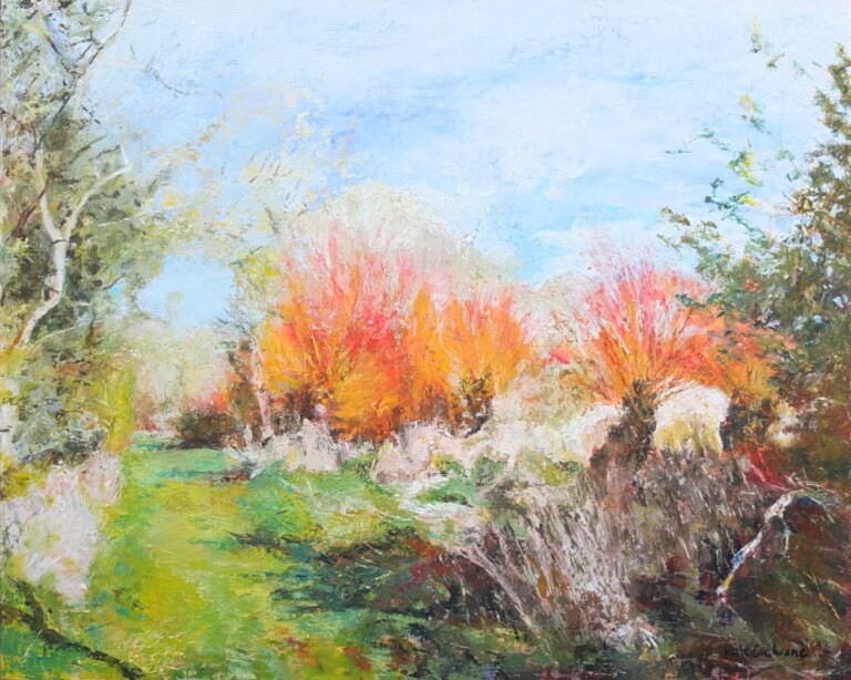 Painting 'Pollard Scarlet Willows' by Kate Cochrane