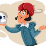 Cartoon illustration of Hamlet