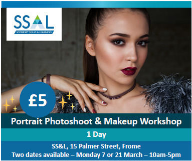 Portrain photoshoot and makeup workshop poster