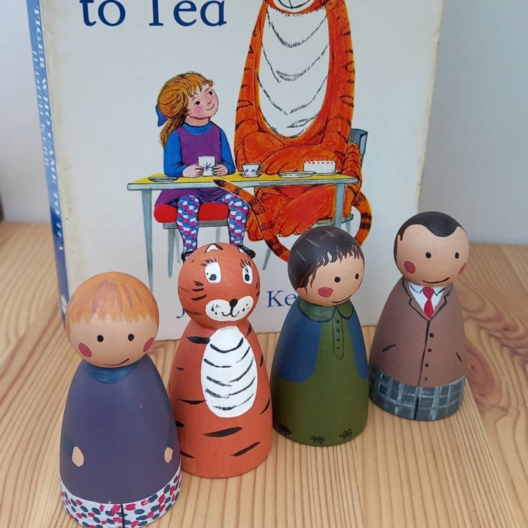 Colour Me Happy - Tiger Who Came to Tea peg people