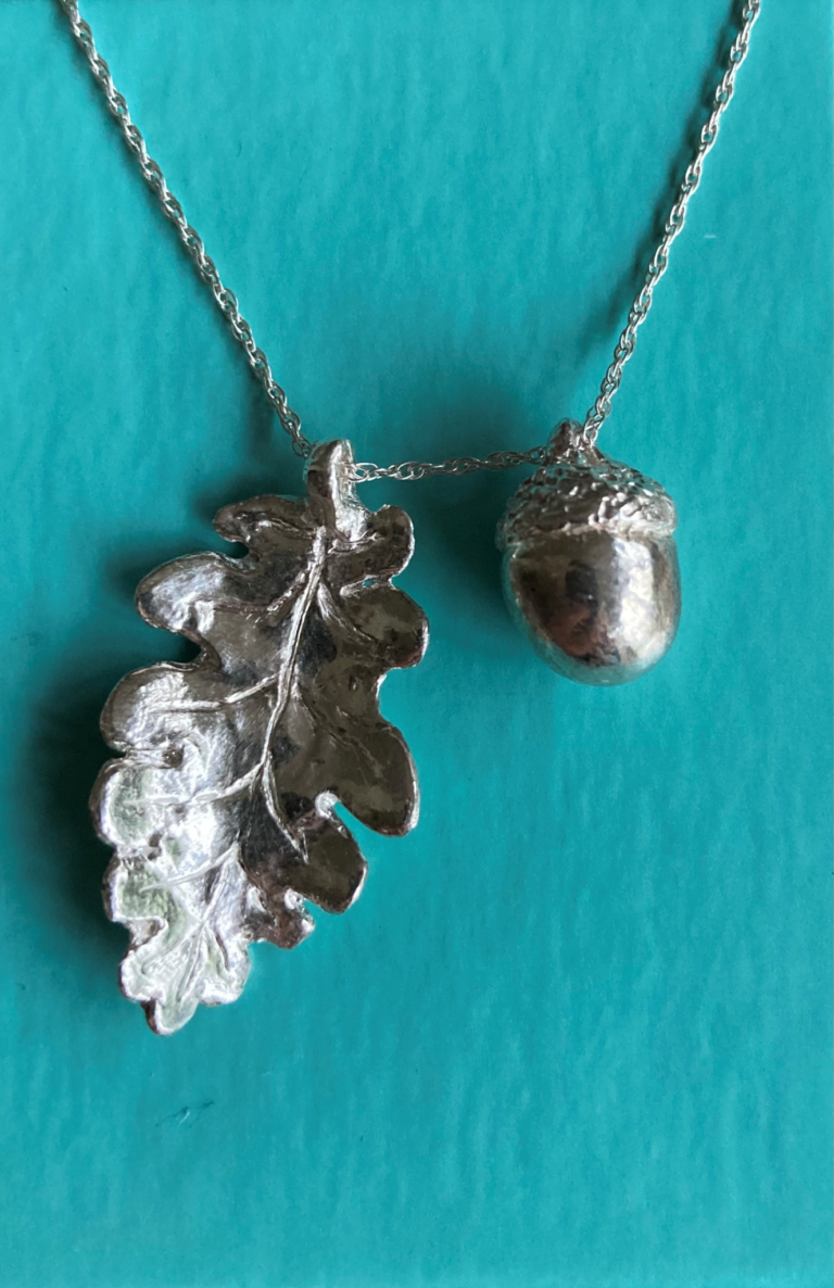 Elanor Steel acorn pendant