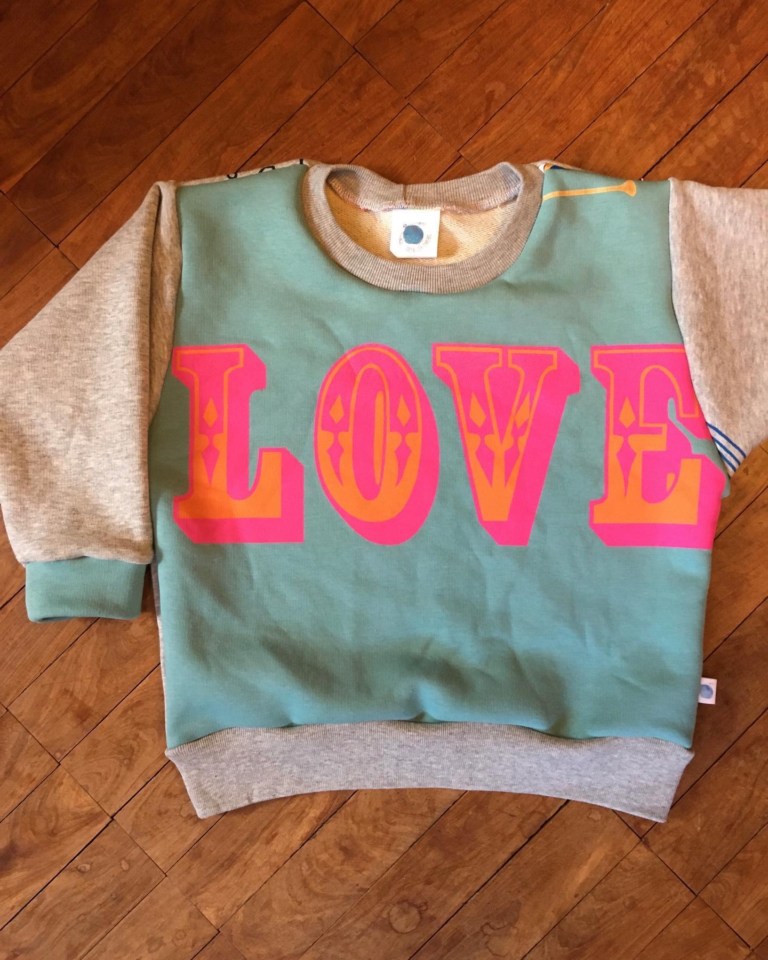Green Sea Threads 'Love' jumper