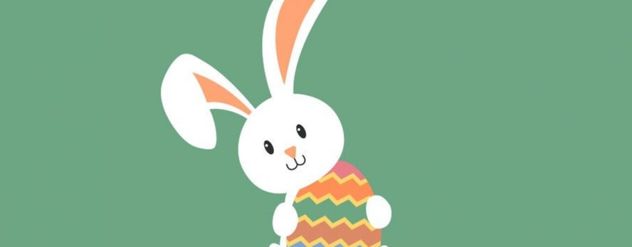 Illustration of a bunny with Easter egg