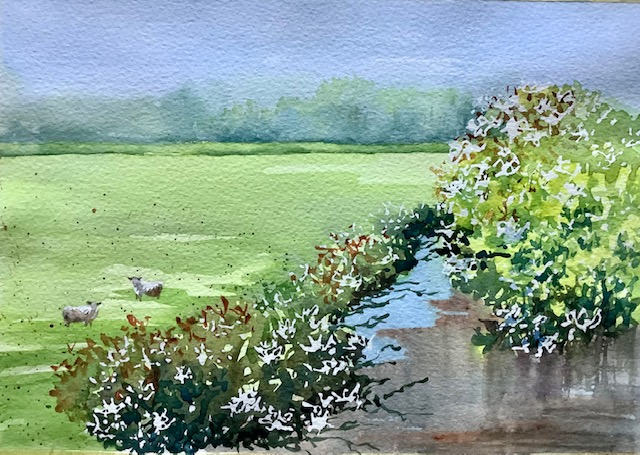 Watercolour of landscape by Kristin Vincent