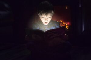 child reading a book