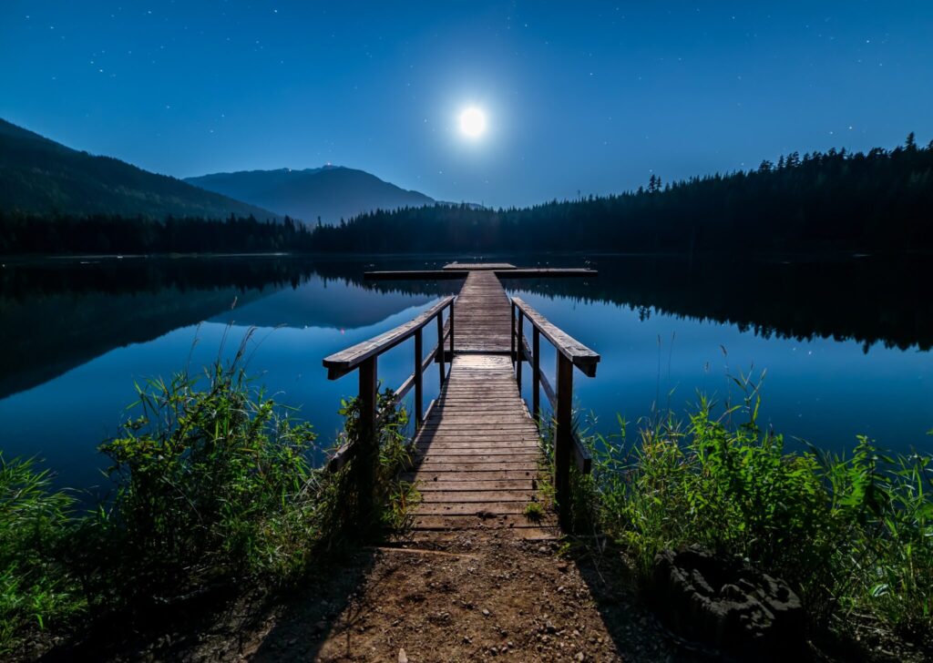 A lake at night