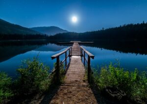 A lake at night