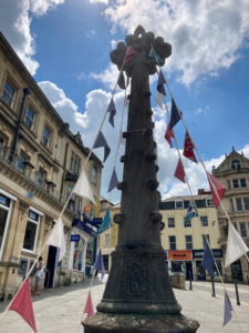 Boyle cross with bunting May 2022