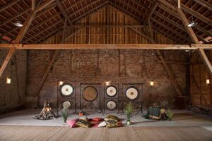 Gongs in barn