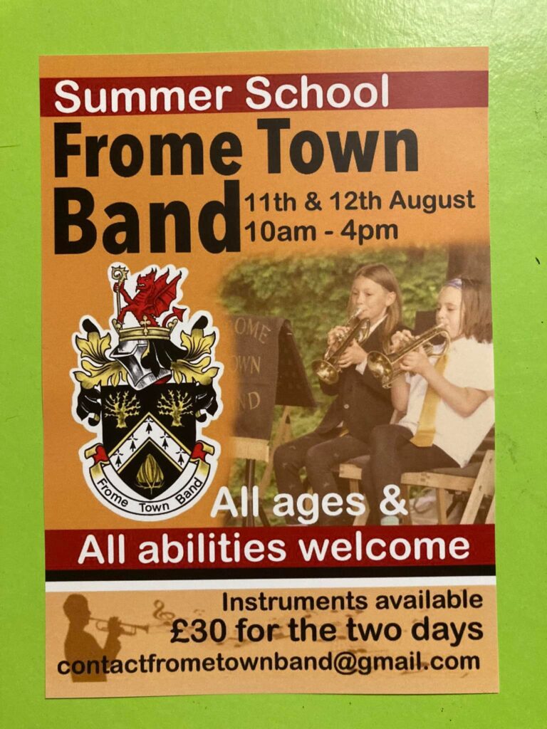 Frome Town Band summer school poster