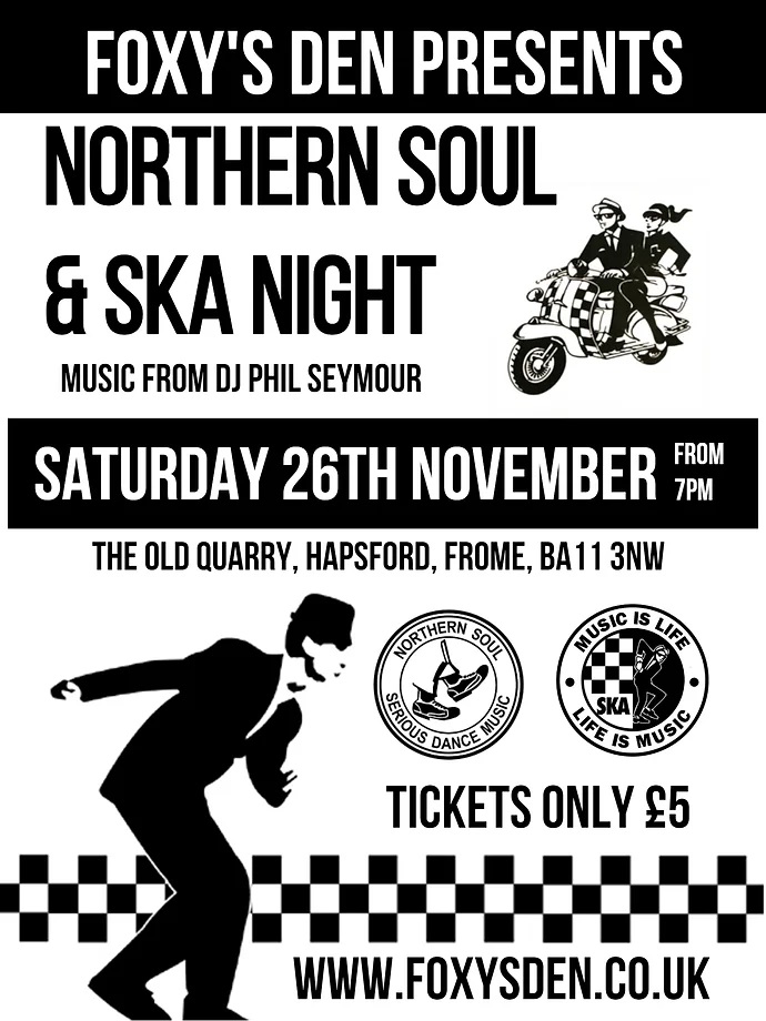 Northern Soul & ska night poster