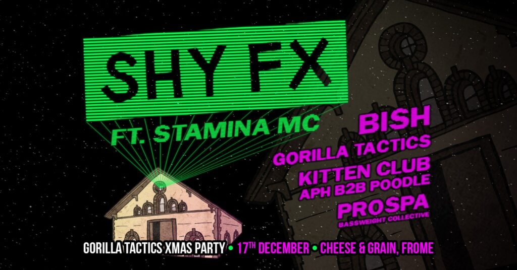 Gorilla Tactics xmas party poster