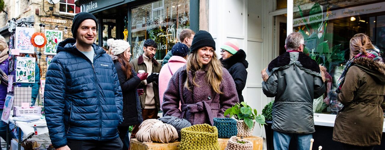 Traders and shoppers at The Frome Independent