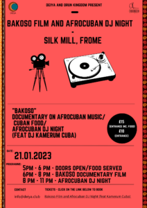 Bakoso Film and Afrocuban DJ Night poster