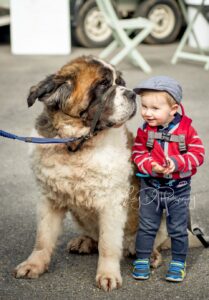 Dog and child