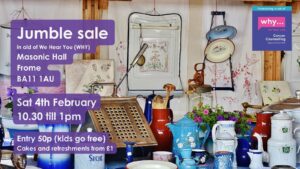 WHY jumble sale poster