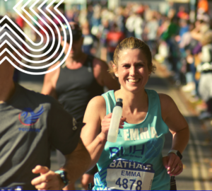 Woman running Bath Half marathon