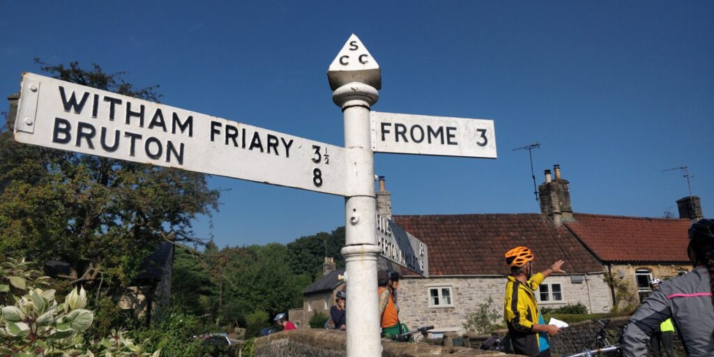 Signposts to Frome and Witham Friary