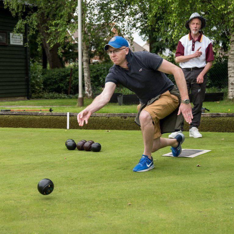 man playing bowls