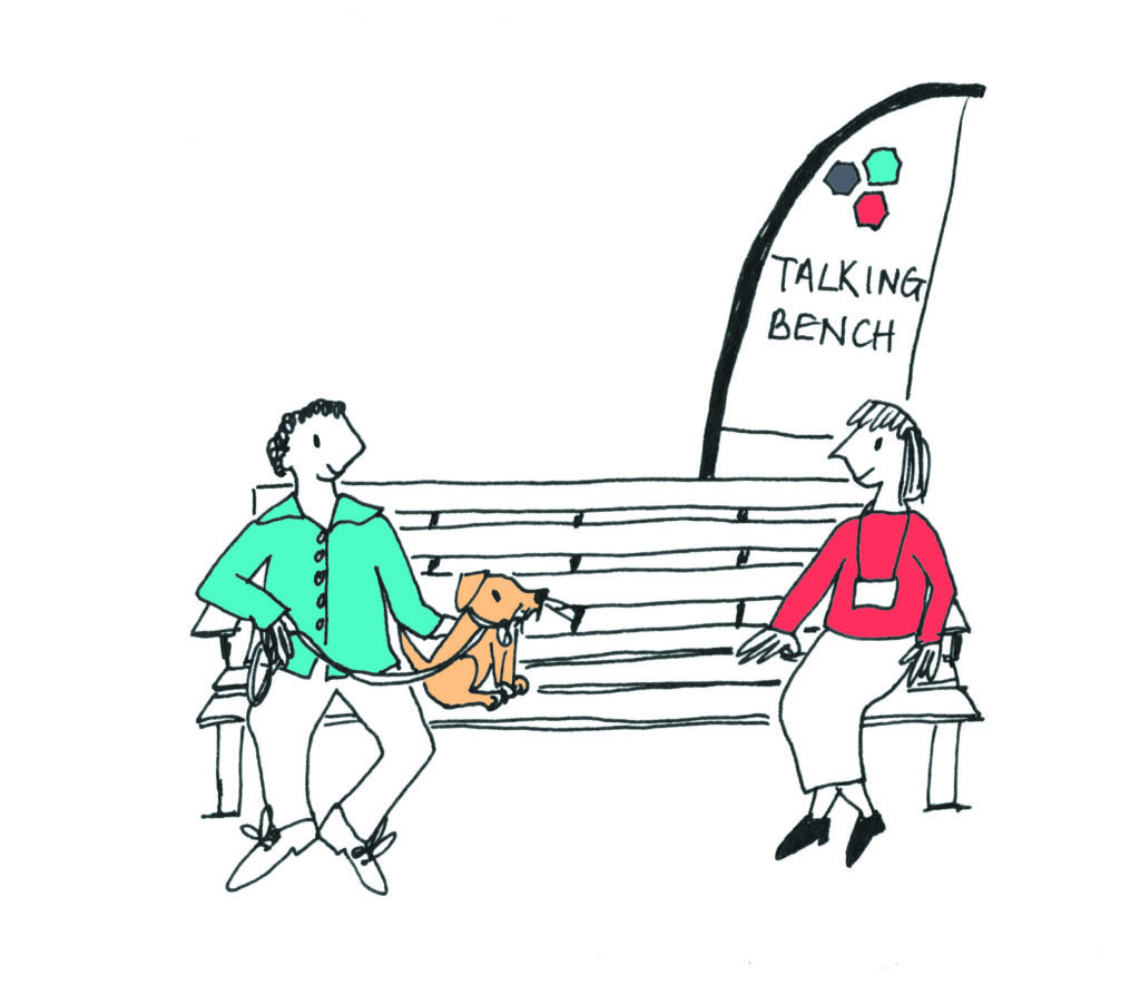 talking bench illustration