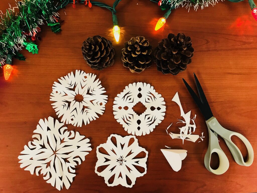 Paper Snowflakes - Christmas Holiday Arts and Crafts - December