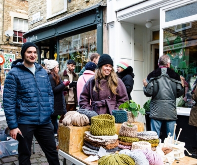 Traders and shoppers at The Frome Independent