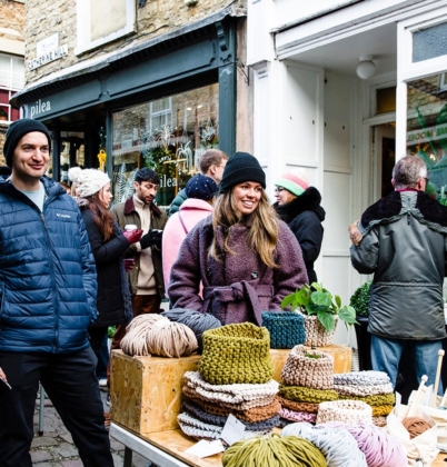 Traders and shoppers at The Frome Independent