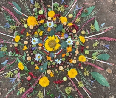 flower mandala on earth