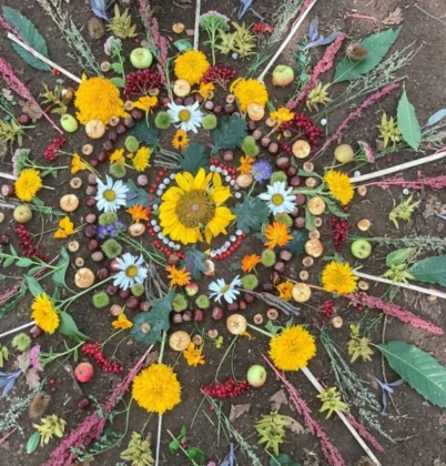 flower mandala on earth